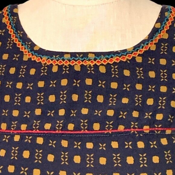 Anthropologie Holding Horses Minas Blouse Embroidered Short Sleeve Top 2 #19768 - Picture 7 of 14